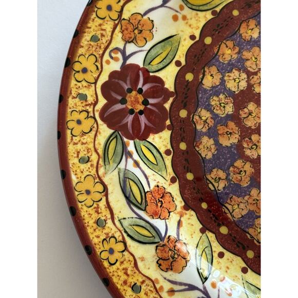 Pier 1 Helena 10.75" Dinner Plate Hand Painted Earthenware Discontinued EUC - Picture 5 of 11